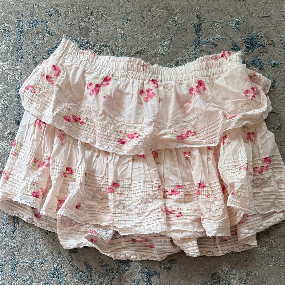 LoveShackFancy Ruffle Mini Skirt- Berry Moment - Picture 7 of 7